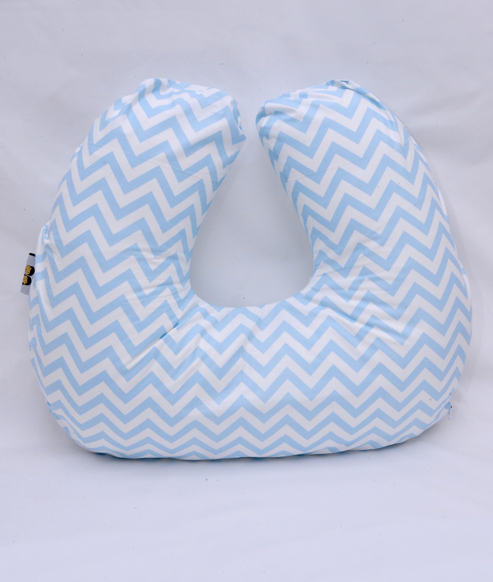Coussin d'allaitement Zigzag Bleu