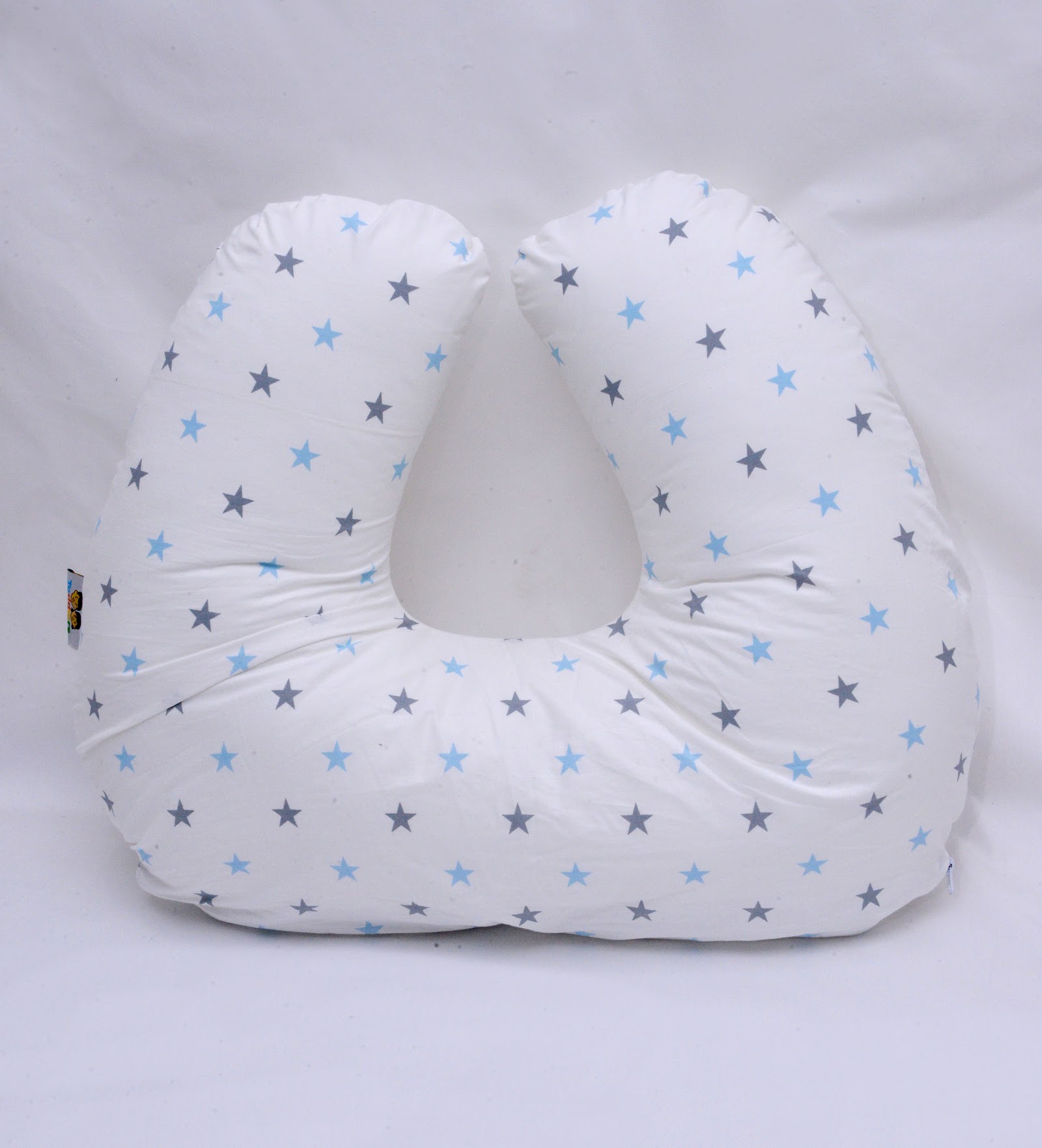 Coussin d'allaitement Etoile Bleu Gris
