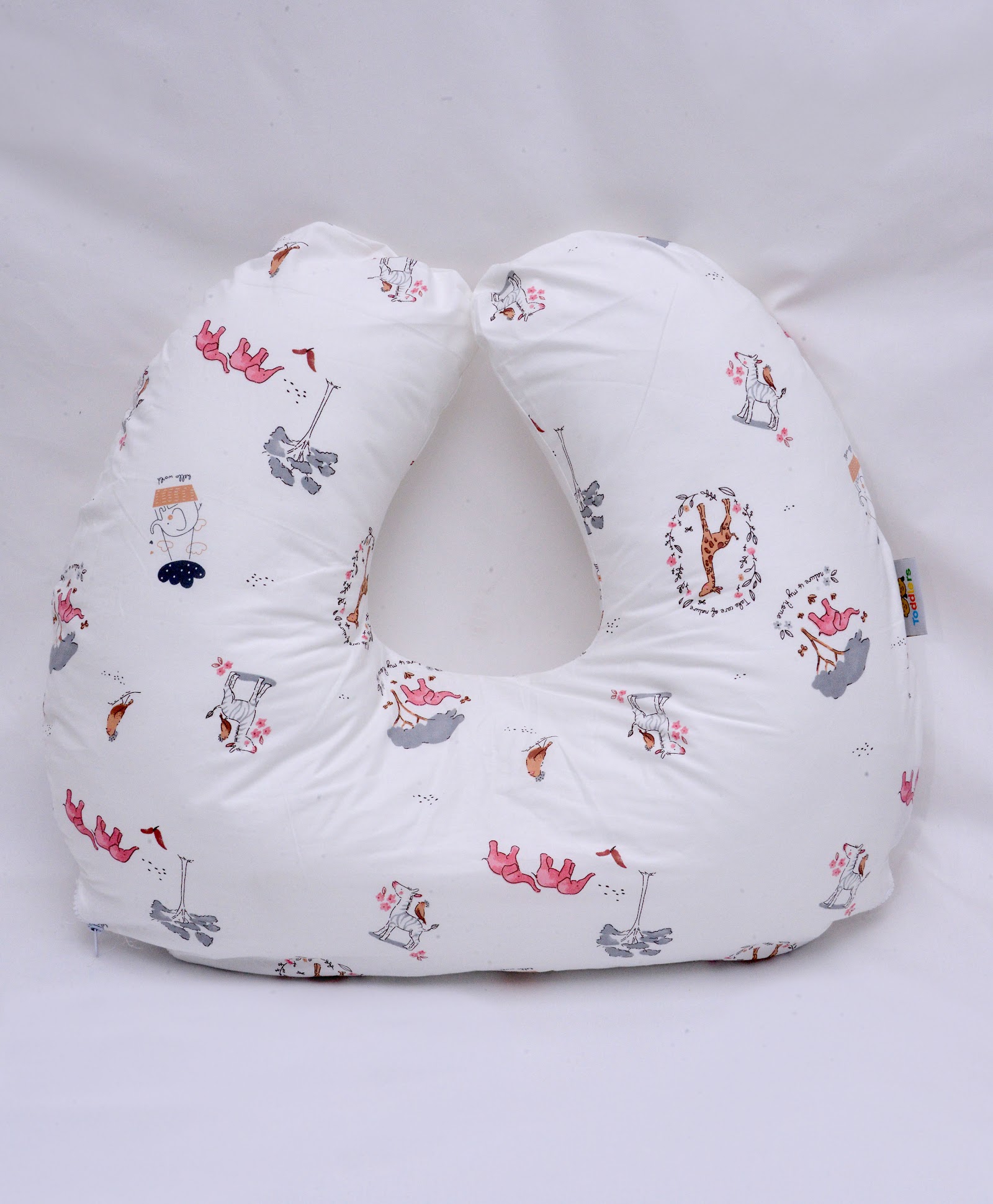 Coussin d'allaitement Giraffe Rose