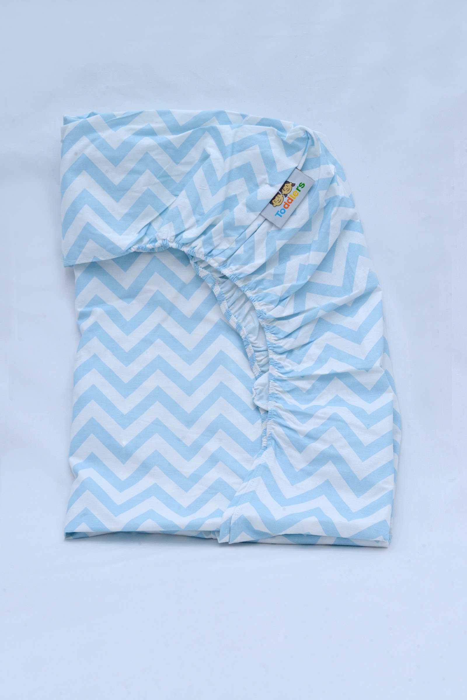 Parure De Lit Zigzag Blanc Bleu