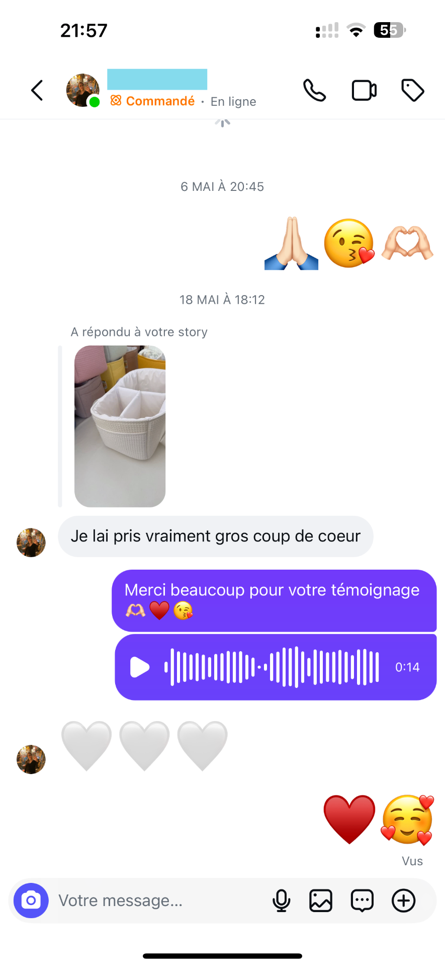 Message client de Meryem
