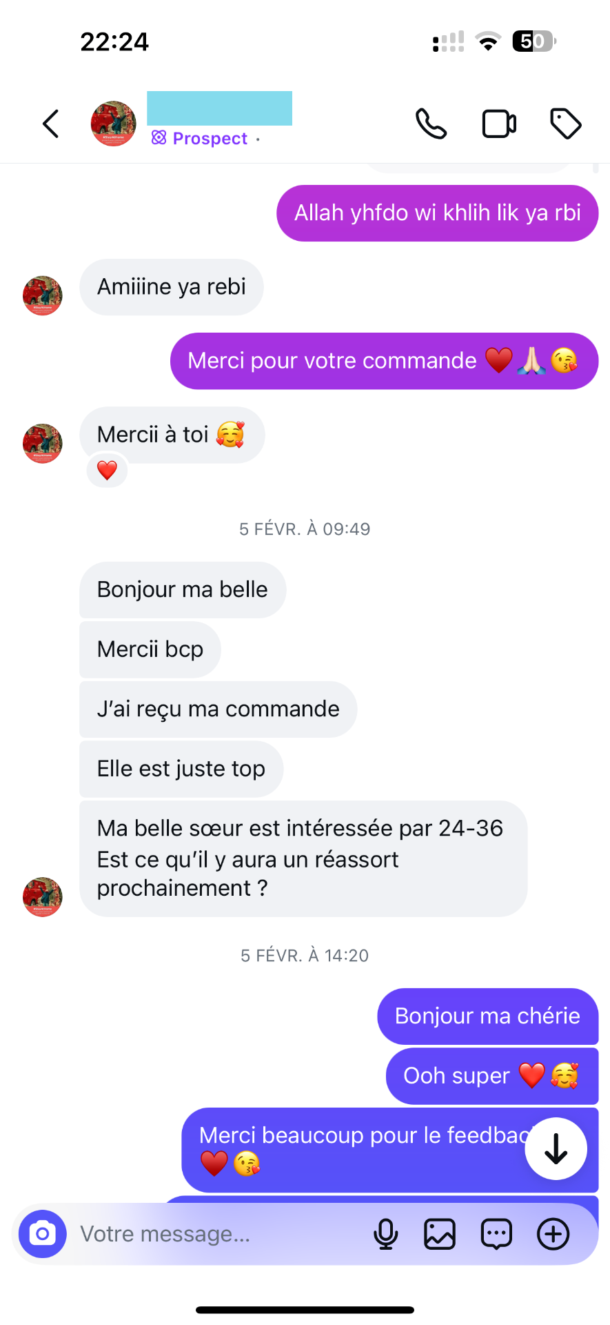 Message client de Kenza